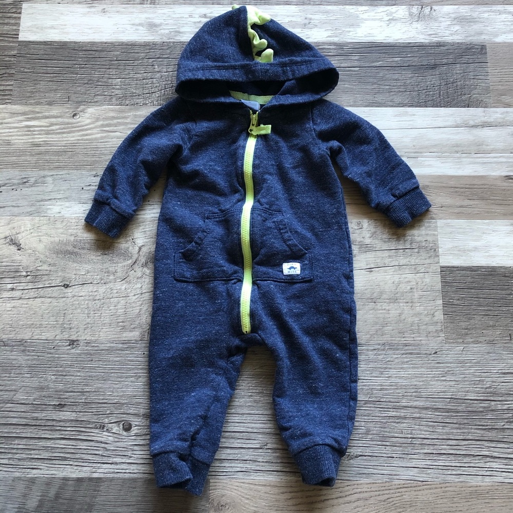 EUC Carters Infant Boy Dinosaur Long Sleeve Romper